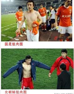 中朝隊員腹肌對比