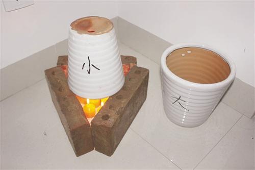 大學生用蠟燭花盆自制取暖神器 40分鐘升溫12.5℃