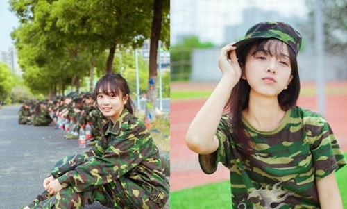 浙江高校軍訓(xùn)女神