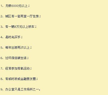 新白領標準