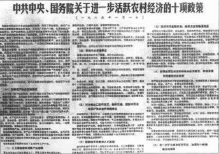 活躍農村經濟，中共中央、國務院出臺新政策