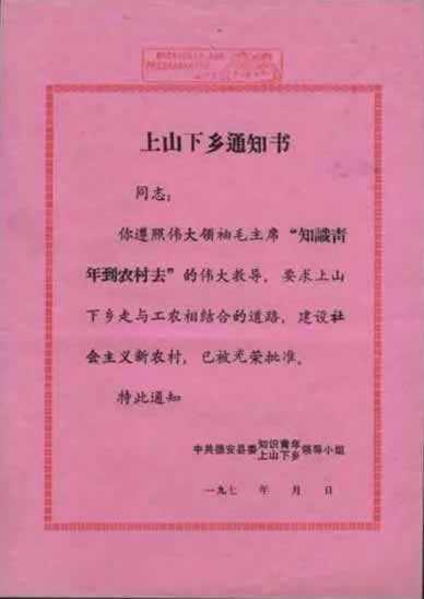 我國有近1000萬知識青年上山下鄉