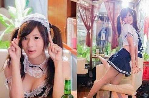臺南校花扮女仆走紅 童顏巨乳上演制服誘惑