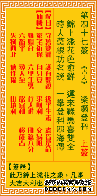 觀音靈簽第四十七簽：梁灝登科詳解1