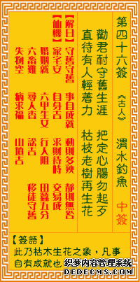 觀音靈簽第四十六簽：渭水釣魚詳解1