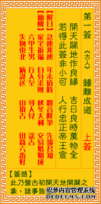 觀音靈簽第一簽：鐘離成道詳解（上簽）1