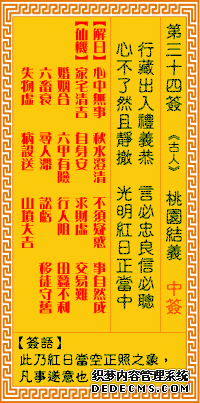 觀音靈簽第三十四簽：桃園結(jié)義詳解1