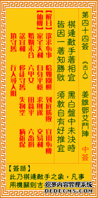觀音靈簽第四十四簽：姜維鄧艾斗陣詳解1