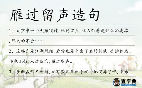 雁過留聲造句