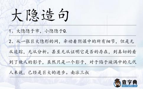大隱造句