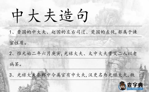 中大夫造句