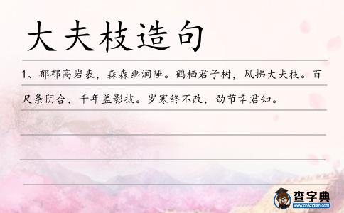 大夫枝造句