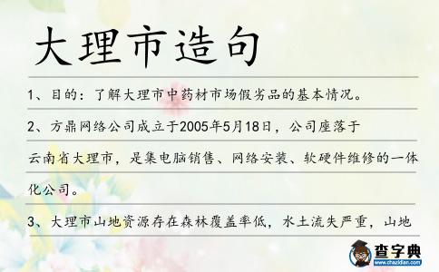 大理市造句