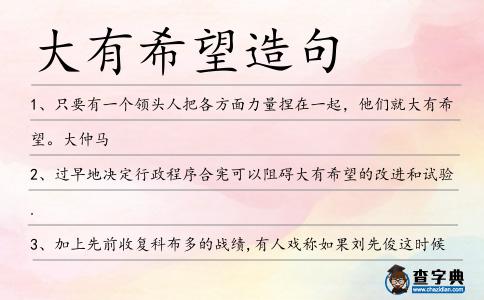 大有希望造句