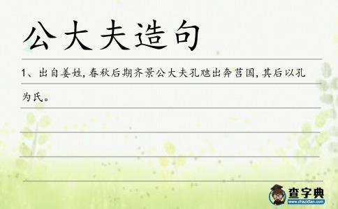 公大夫造句