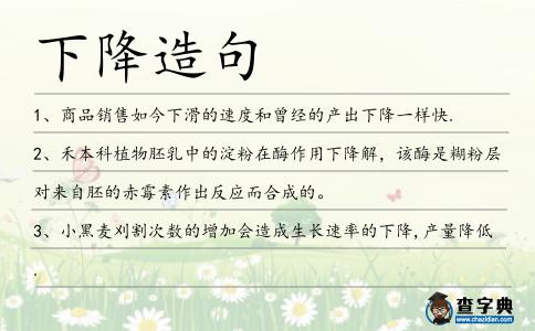 下降造句
