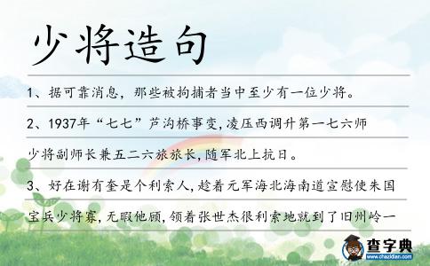 少將造句