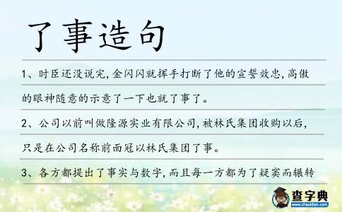 了事造句