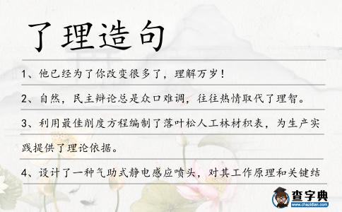 了理造句