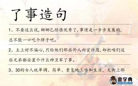 了事造句