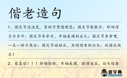 偕老造句