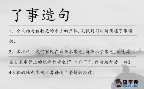 了事造句