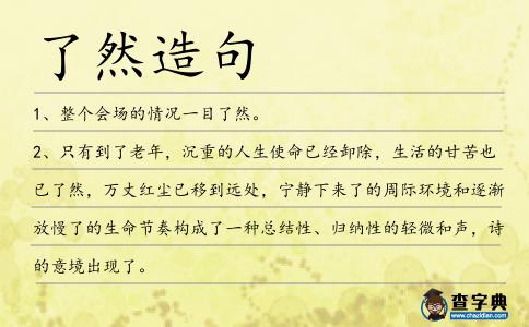 了然造句