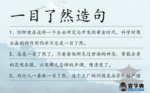 一目了然造句