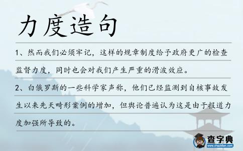 力度造句