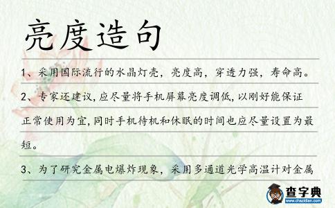 亮度造句