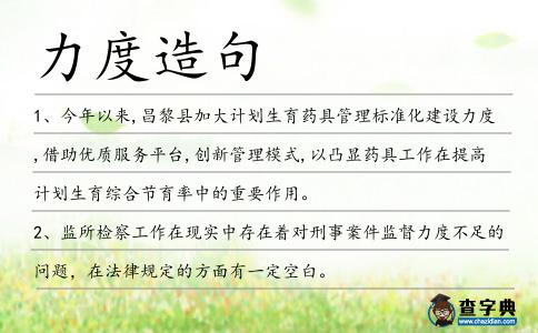 力度造句