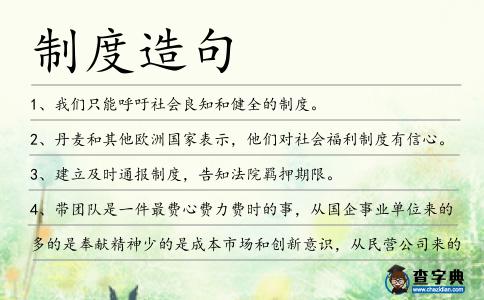 制度造句