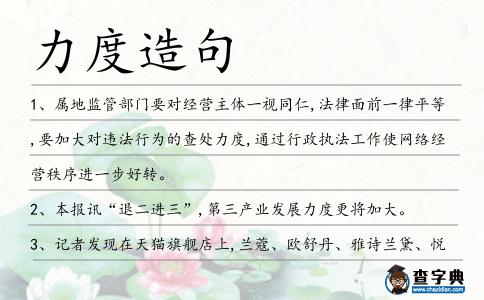 力度造句