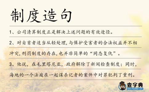 制度造句