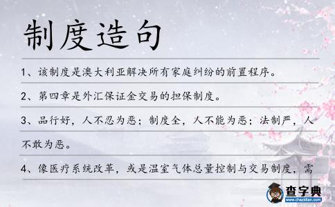 制度造句