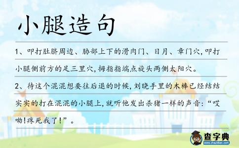 小腿造句
