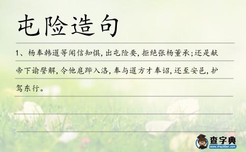 屯險(xiǎn)造句