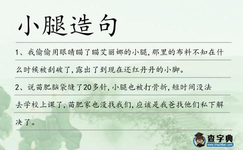 小腿造句
