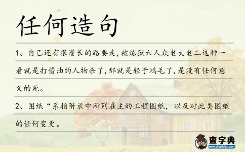 任何造句