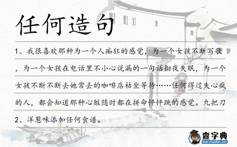 任何造句