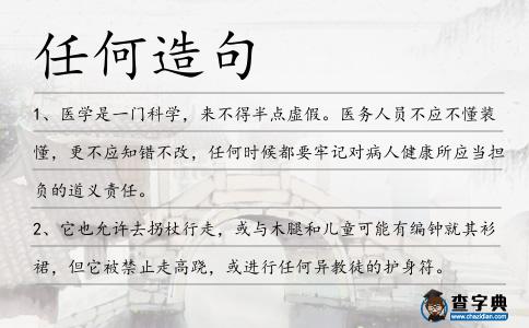 任何造句