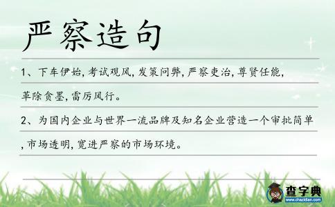 嚴察造句