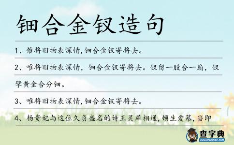鈿合金釵造句