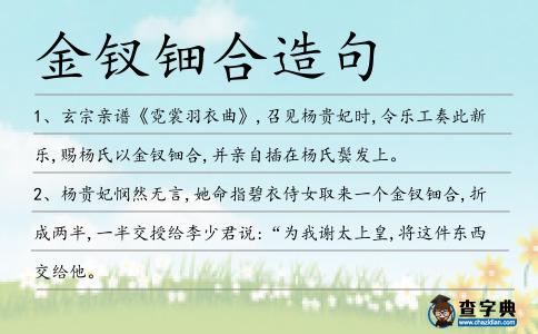 金釵鈿合造句