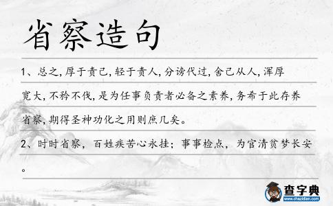 省察造句