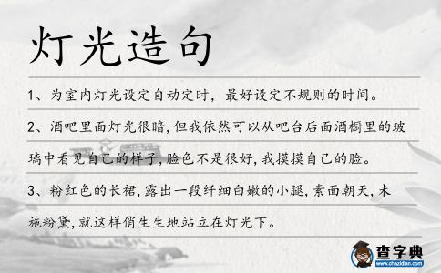 燈光造句