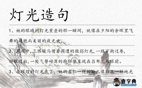 燈光造句