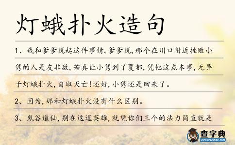 燈蛾撲火造句