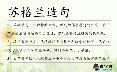 蘇格蘭造句