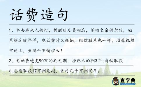 話費造句